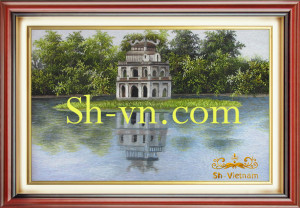 Tranh thêu tay cao cấp Hà Nội 'Hồ Hoàn Kiếm 4309'
