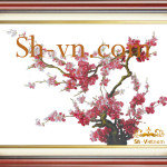 Tranh thêu tay hoa đào 'Hoa đào 4242'