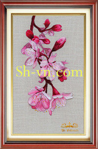 Tranh thêu tay hoa đào 'Hoa đào 4251'