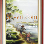 Tranh thêu tay phong cảnh quê hương Nhịp sống quê hương 2332