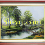 Tranh thêu tay phong cảnh quê hương Nhịp sống quê hương 2346