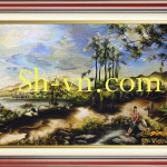 Tranh thêu tay phong cảnh quê hương Nhịp sống quê hương 2349