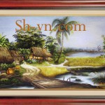 Tranh thêu tay phong cảnh quê hương Nơi chốn bình yên 2117