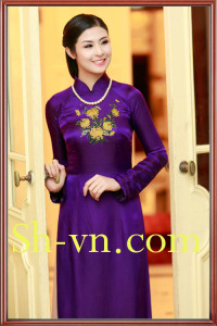 Mẫu thêu áo dài đơn giản 'Mẫu thêu tơ tằm 1219'