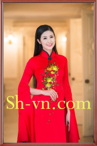 Áo dài lụa thêu hoa sen 'Mẫu hoa sen 1225'