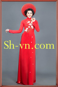 Áo lụa thêu hoa 'Mẫu thêu hoa 964'