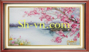Tranh thêu hoa Đào 'Hoa Đào (16)' Tranh thêu hoa Đào 'Hoa Đào (16)'