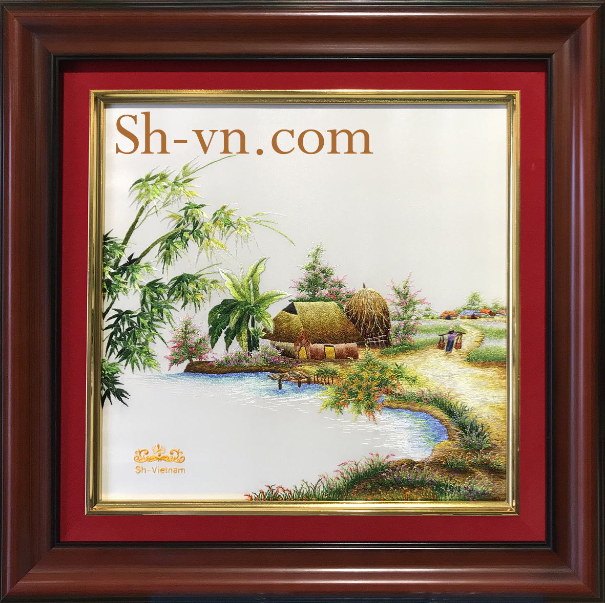 Tranh thêu quê hương 'Chốn quê (09)' Tranh thêu quê hương 'Chốn quê (09)'