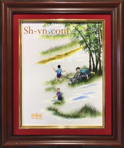 Tranh thêu quê hương 'Ký ức tuổi thơ (15)'