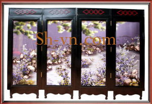 Tranh thêu tay bình phong 'Bộ bình phong hoa Forgetmenot 2187'