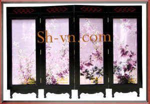 Tranh thêu tay bình phong ' Hoa thạch thảo 2192'