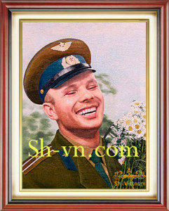 Tranh thêu tay chân dung 'Vị thiếu tá Soviet 2528'