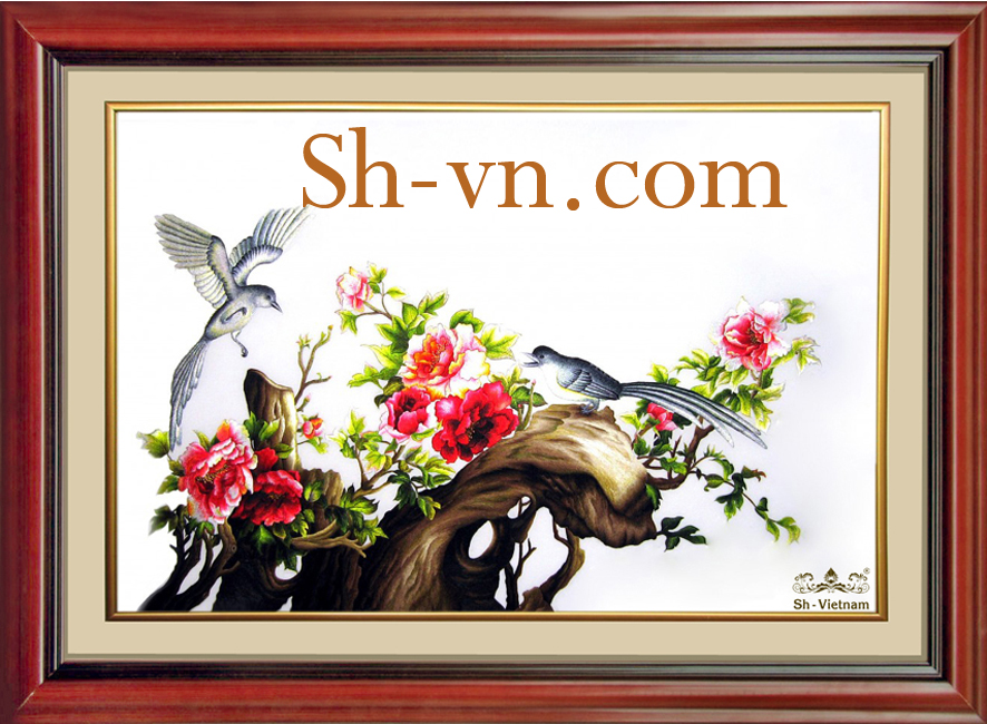 Tranh thêu tay đôi uyên ương 'Đôi uyên ương (1020)'