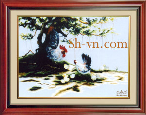 Tranh thêu tay đôi uyên ương 'Thu sơn mộng triều 2014'