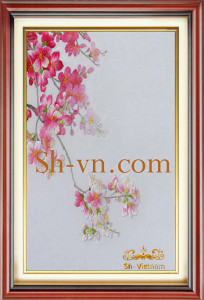Tranh thêu tay hoa đào 'Hoa đào Nhật 2387'