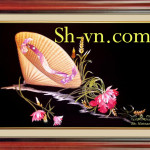 Tranh thêu tay hoa đẹp 'Nón hoa 1083'