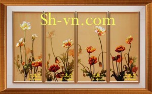 Tranh thêu tay hoa đẹp 'Hoa poppy 2229'