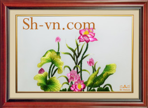 Tranh thêu tay hoa sen 'Sen Việt 1050'