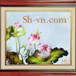 Tranh thêu tay hoa sen 1052