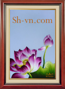 Tranh thêu tay hoa sen 'Sen Việt 1053'