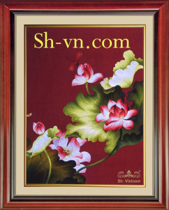 Tranh thêu tay hoa sen 'Sen Việt 2061'