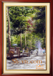 Tranh thêu tay phong cảnh quê hương 'Sài Gòn xưa 2227'