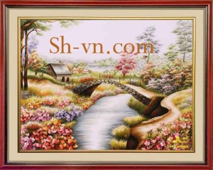 Tranh thêu tay phong cảnh thiên nhiên 'Bên kia kỉ niệm 1135'