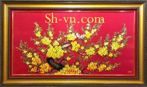 Tranh thêu tay quận 1 "Đánh thức mùa xuân"