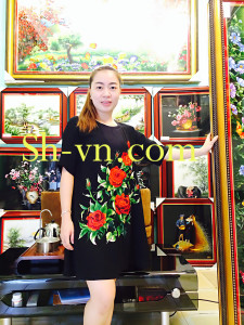 Áo lụa thêu hoa 'Mẫu thêu hoa hồng 763'