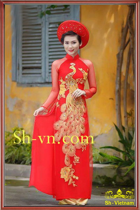 Mẫu áo dài thêu tay 'Họa tiết Sắc xuân (07)' Mẫu áo dài thêu tay 'Họa tiết Sắc xuân (07)'