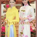 Áo dài lụa thêu hoa sen 'Mẫu thêu hoa 402'