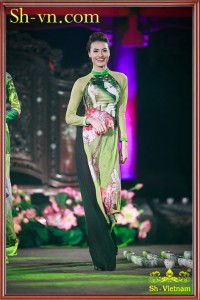 Áo dài lụa thêu hoa sen 'Mẫu thêu hoa 407'