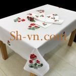 Khăn thêu tay trải bàn 'Họa tiết hoa muồng đỏ 1018'