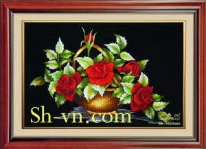 Tranh thêu hoa Hồng 'Sắc hồng tình yêu (110)' Tranh thêu hoa Hồng 'Sắc hồng tình yêu (110)'