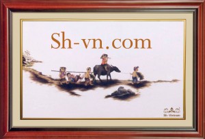 Tranh thêu tay cảnh làng quê 'Viễn xứ 1124'