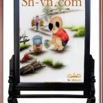 Tranh thêu tay hai mặt 'Thổi cơm 2307'