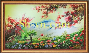 Tranh thêu tay hoa đẹp 'Mùa xuân trở lại 1138'