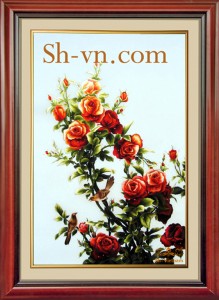 Tranh thêu tay hoa đẹp 'Nụ tình hồng' (89)
