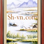 Tranh thêu tay phong cảnh quê hương 'Quê hương và kỷ niệm 2119'