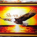 Tranh thêu tay HCM 'Đại bàng trên biển bình minh 0023'