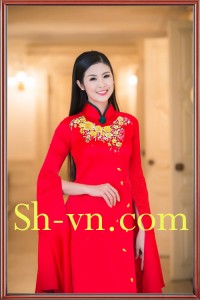 Áo dài lụa thêu hoa sen 'Mẫu thêu hoa 420'