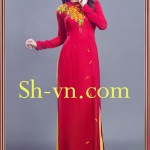 Áo dài lụa thêu hoa sen 'Mẫu thêu hoa 422'