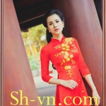 Áo dài lụa thêu hoa sen 'Mẫu thêu hoa 423'
