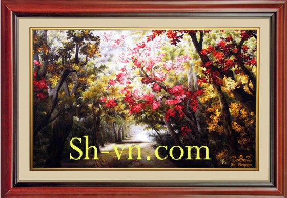 Tranh thêu tay đẹp 'Vườn hồng 149' Tranh thêu tay đẹp 'Vườn hồng 149'