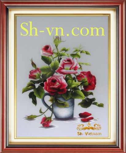 Tranh thêu tay đẹp 'Hoa hồng 158'