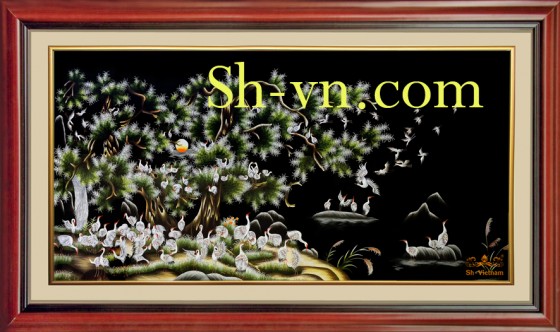 Tranh thêu tay đẹp 'Song tùng bách hạc 36' Tranh thêu tay đẹp 'Song tùng bách hạc 36'