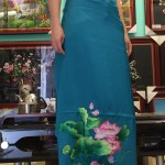 Vải áo dài thêu tay 'Mẫu thêu hoa 901'