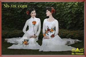 Các Mẫu Áo Dài Thêu Đẹp ‘Mẫu thêu hoa (414)’