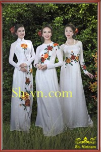 Các Mẫu Áo Dài Thêu Đẹp ‘Mẫu thêu hoa (405)’