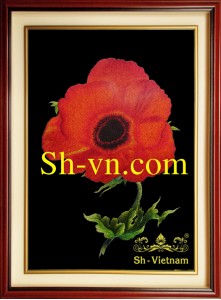 Tranh thêu lụa 'Hoa Poppy (40)'